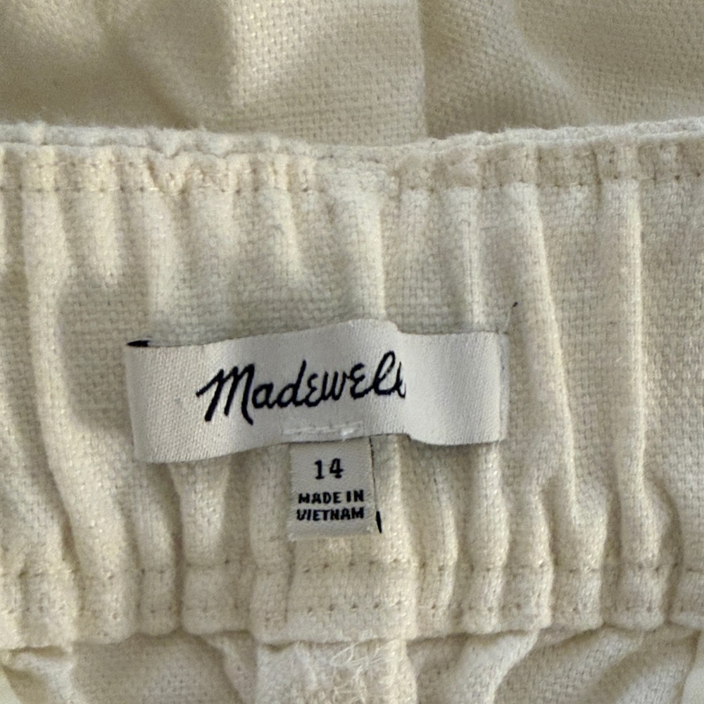Madewell Off-White Elastic Waist Pants - Picture 2 of 5